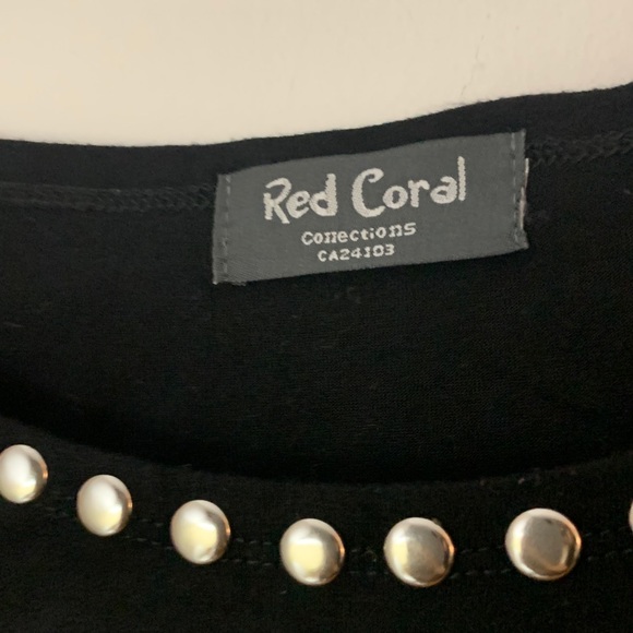 Black Loose Long Sleeve Top With Silver Studs - Picture 2 of 9